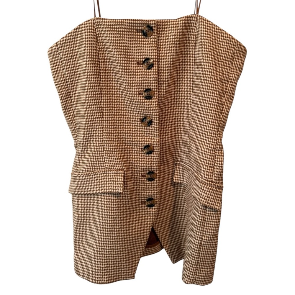 Favorite Daughter Phoebe Bustier Strapless Houndstooth 14 - Picture 6 of 9